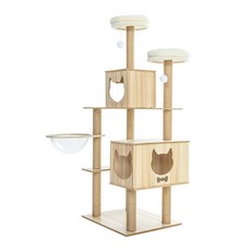 毛孩的秘密生活 一景五室喵園林間貓宅 (貓跳台/貓抓板/貓爬架/貓咪別墅) CDT7-B05, 木色, 1組