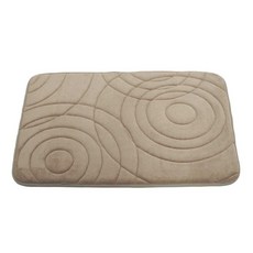 棉花田 同心圓舒壓記憶綿吸水防滑踏墊, 駝色, 1個