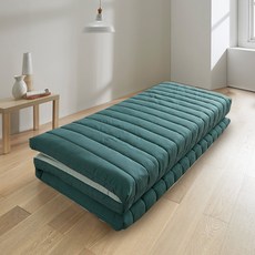 하비 슬립온 3단 접이식 토퍼 매트리스, 그린, 10cm