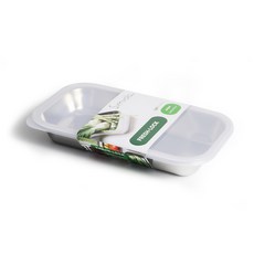 Simvola 長方形2格不鏽鋼分隔餐盤, 單一顏色, 1個