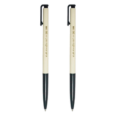 O.B. 歐布德 自動原子筆, 纖細筆桿, 細膩筆芯, 0.3mm, 黑色, 2支