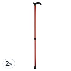 Dr.펠리스제이 높이조절 어르신 지팡이, 레드, 2개