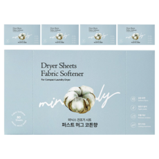 미닉스 건조기 시트 퍼스트 허그 코튼향 본품, 5개