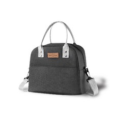 兩用便攜式便當袋 斜背, 黑色, 1個