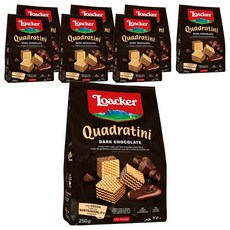 Loacker 萊佳哈斯 方角哈斯餅 黑巧克力口味, 250g, 8包