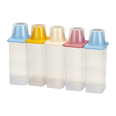 cimelax 方形穀物密封保鮮罐 10.8*8.8*27cm 顏色隨機 5入, 1.3L, 1組