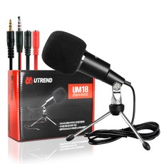 UTREND 電容式單一指向性電競直播用麥克風 + 防風罩, UM18