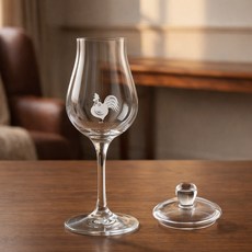 크로스노 아방가르드 위스키 테이스팅글래스 12간지 컬렉션 10 닭의 해 125ml + 마텐더 유리캡 세트, 1개
