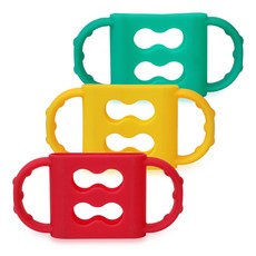 Hibee 隔熱矽膠奶瓶套3入, 無奶嘴, 黃色+紅色+藍綠色