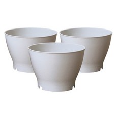 IRIS OHYAMA 愛麗思歐雅瑪 圖案塑膠圓形花盆, 白灰色, 3個