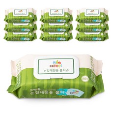 코멧 홈 물티슈 손걸레 전용 물티슈 캡형 80매, 10개