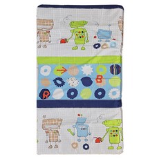 Embrace 英柏絲 精梳純棉 備長炭記憶兒童床墊, 藍色機器人, 1個