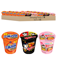 Samyang Foods 三養 3款風味杯麵組 元祖拉麵 65g 5入 + 火辣雞肉風味鐵板炒麵 70g 5入 + 奶油白醬火辣雞肉風味鐵板炒麵 80g 5入, 1組