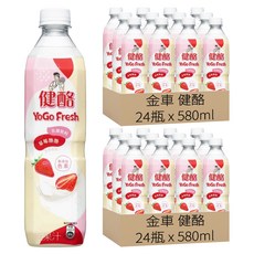 金車 健酪 乳酸飲料 草莓酪酪口味, 580ml, 48瓶