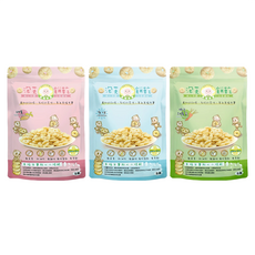 NATURMI 幸福米寶 泡芙餅乾 綜合組 優質米製作 無添加鹽, 原味+甜薯+椰香胡蘿蔔, 20g, 3包