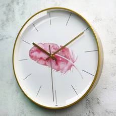 큐랑 심플 북유럽 스타일 벽시계 30cm SD04, 핑크골드