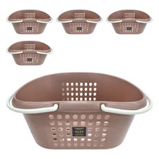 GINII 基尼 多功能衛浴橢圓提籃, M(34.7 x 24.6 x 15.6cm), 香頌粉, 5個