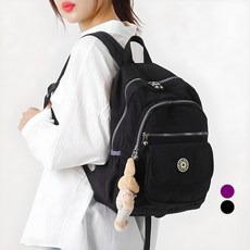 Lulubag 女用 Dia 日常防水輕量後背包, 黑色