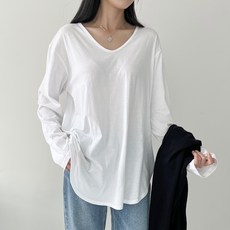 Today&Look 女款棉質V領長袖T恤