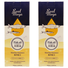 REAL POWER 瑞威 RealMega 魚精油 極萃配方 犬貓適用, 雙魚油+技轉藻油 EPA+DHA, 冰島藻紅素, 雙重卵磷脂, 100ml, 維持皮膚毛髮健康, 2瓶