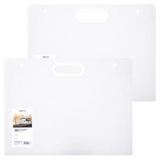 deLi 得力 8開圖畫紙收納文件袋, 2個, 透明白色