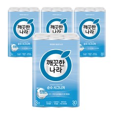 KleanNara 可綠納樂 SOONSOO SIGNATURE 3層捲筒衛生紙, 27m, 30捲, 4袋