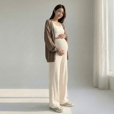 Hue Day 柔軟羅紋孕婦褲