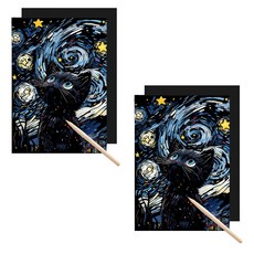 Allode 彩色刮畫 2p 套組, 1套, TYPE01 黑貓