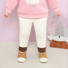 mollimelli 嬰幼兒 軟Q小狗 內刷毛羅紋內搭褲