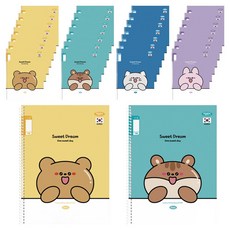 펜피아 1000 초등 스프링노트 1-2 무제 16줄 공용, 랜덤발송, 30개