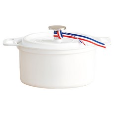 LENANSE US系列 IH鑄鋁雙耳湯鍋 16cm 不粘鍋陶瓷塗層 適用多種爐具 適合1-2人份, 白色, 1個