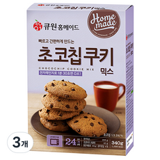 Q One 自製巧克力曲奇餅乾混合物用於微波爐, 3個, 340g