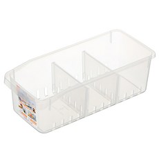 KEYWAY 居家冰箱收納盒 附隔板, 透明色, 1個