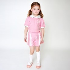 WALTONKIDS 女童蕾絲領口短褲套裝