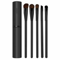 OON 眼妝刷具 5支+收納管組, 黑色的, 1套