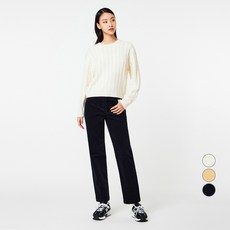 JAJU 여성용 코듀로이 스트레이트핏 팬츠