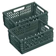 Dailygongam 可堆疊收納整理盒, 綠色, 2個