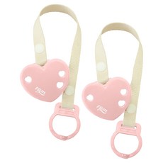 티지엠 국내제조 하트 쪽쪽이 클립 스트랩 홀더, 노꼭지, 코랄핑크, 2개