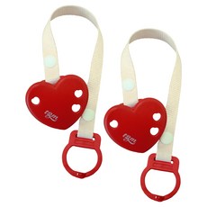 티지엠 국내제조 하트 쪽쪽이 클립 스트랩 홀더, 노꼭지, 베리레드, 2개
