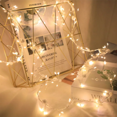 LED玫瑰花珍珠絲帶銅線燈 2公尺 150頭LED, 暖白光, 1組