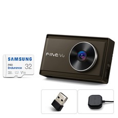 파인뷰 와이파이 전후방 QHD FHD 2채널 블랙박스 X3300 NEW, 32GB, 블랙박스 + GPS + 동글이