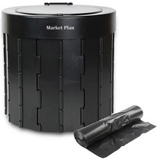 Market Plan露營用折疊式馬桶 蓋型, 黑色的, 1個
