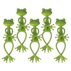 Daily Design 青蛙造型園藝用固定束帶 植物支撐架 5入, 綠色