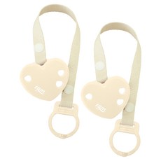 티지엠 국내제조 하트 쪽쪽이 클립 스트랩 홀더, 노꼭지, 크림버터, 2개