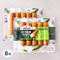 그릭슈바인 닭가슴살 후랑크 청양고추, 275g, 8개