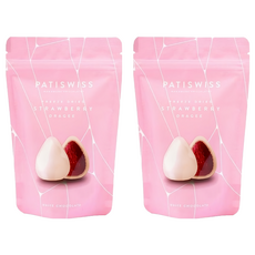 PATISWISS 帕蒂西 草莓白巧克力 酥脆乾燥草莓 酸甜與香氣 土耳其手工巧克力, 80g, 2包