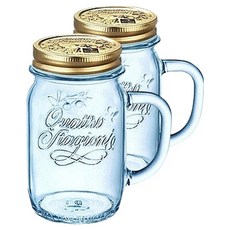 Bormioli Quattro Stagioni 飲料馬克杯 藍色, 450ml, 1套