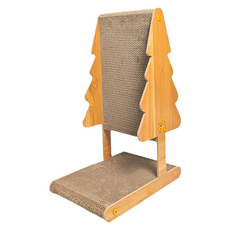 一體式貓抓板 聖誕樹, 1個, 原木色