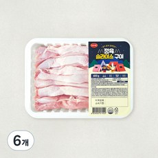 한강식품 정육 슬라이스 구이 닭다리살 (냉장), 6개, 400g