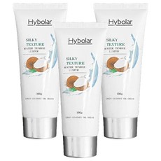 Hybolar 初榨椰油乳霜, 3條, 100g, 深層滋潤保濕, 絲滑不黏膩, 全家適用